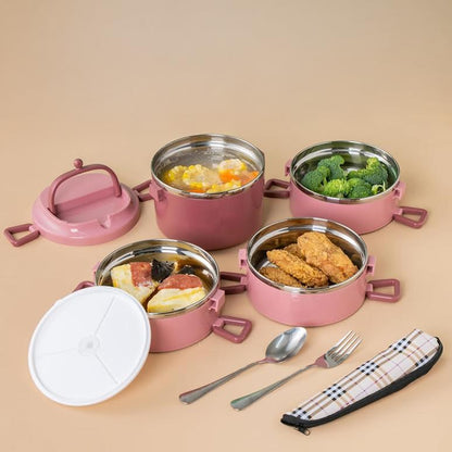 Stackable 3 Tier Lunch Box Red