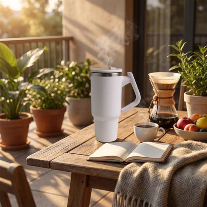 1.2Lt Stainless Steel Flask White