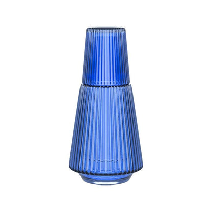 Line Design Glass Decanter Blue