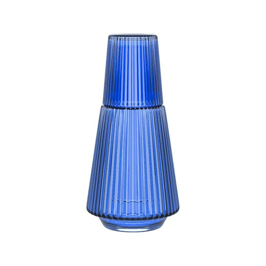 Line Design Glass Decanter Blue