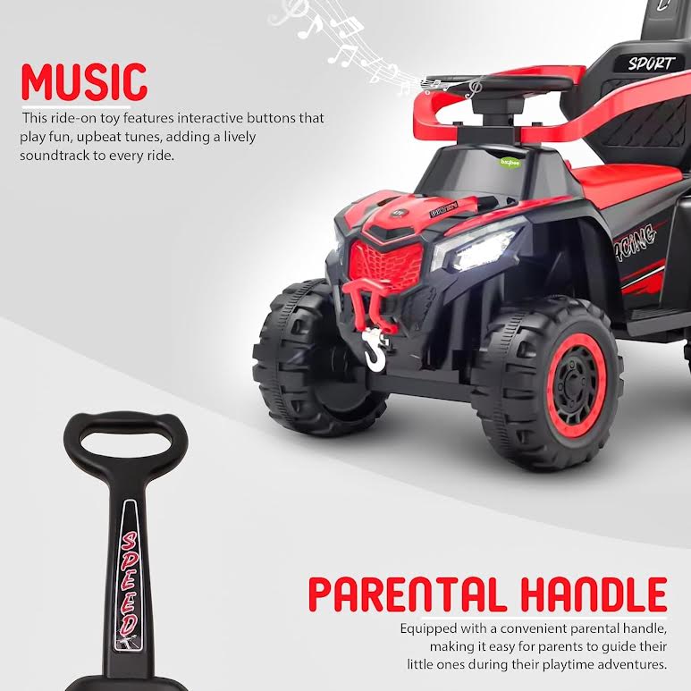 Monster Truck Kids Ride On & Push Toy Red