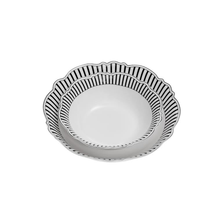 Jenna Clifford Ivory Noir Salad Bowl Black & White