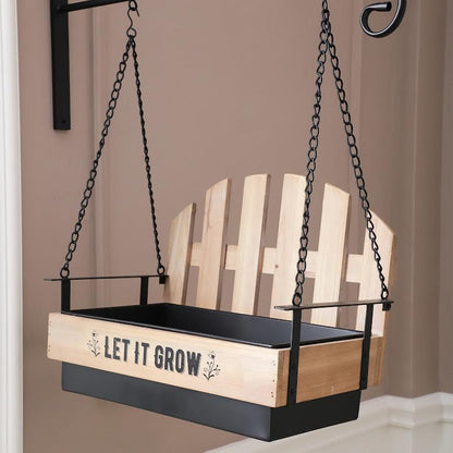 Wall Hanging Bench Planter Black