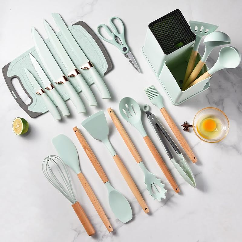 19 Piece Kitchen Utensil Set Teal