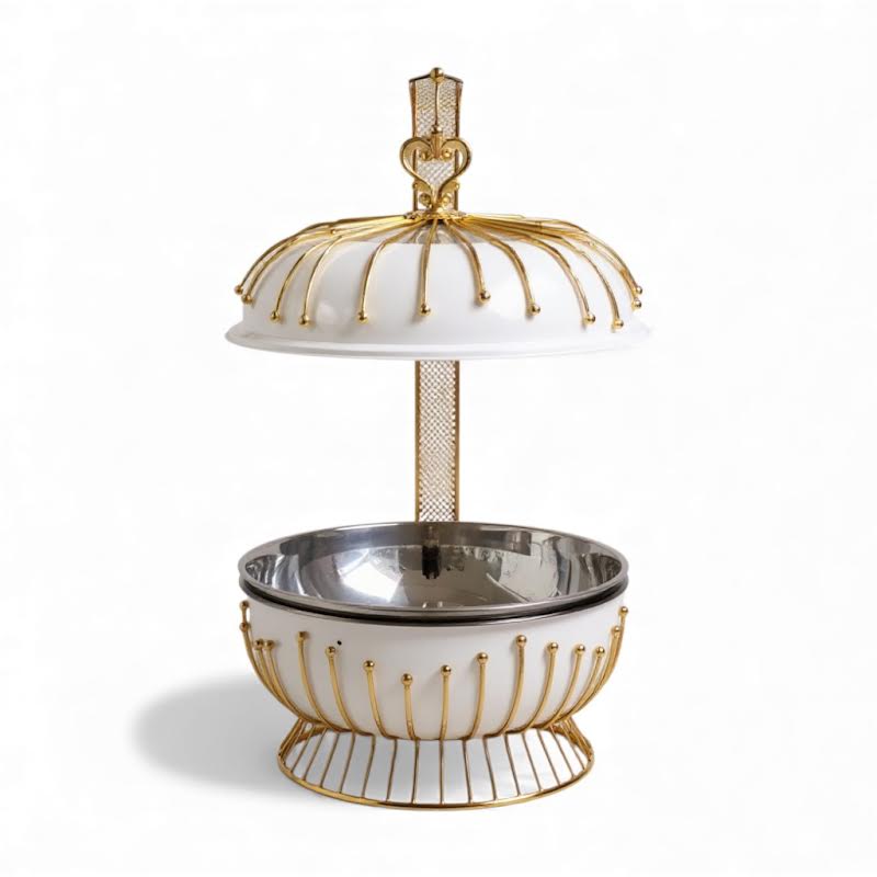 8Lt Chafing Dish White & Gold