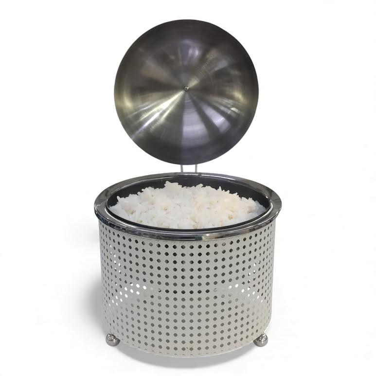 3.5Lt Chafing Dish with Mesh Design White & Stainless Steel