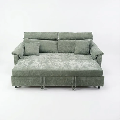3 Seater Pull Out Sleeper Couch Green