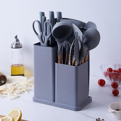 19 Piece Kitchen Utensil Set Dark Grey