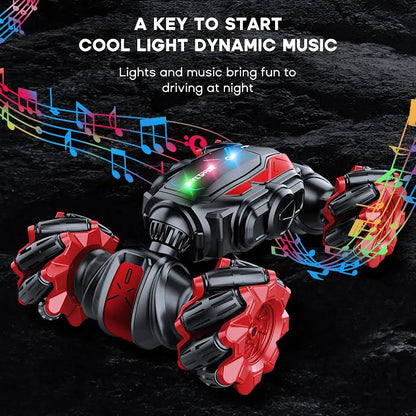 RC Stunt Car with Lights Black & Red