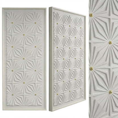 80 x 120cm 3D Painting with Gold Accents White