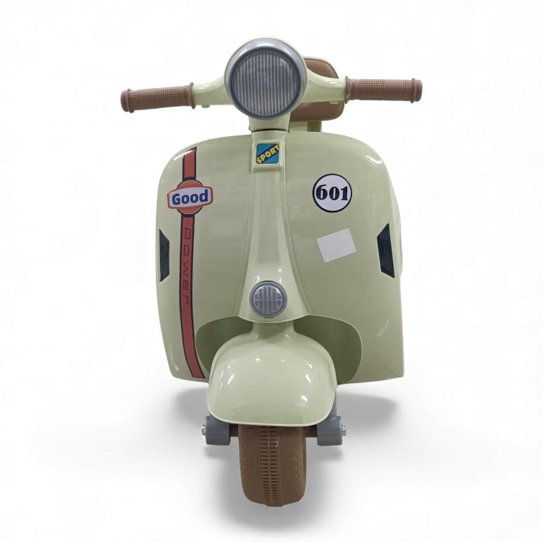Kids Ride On Scooter Light Green & Brown