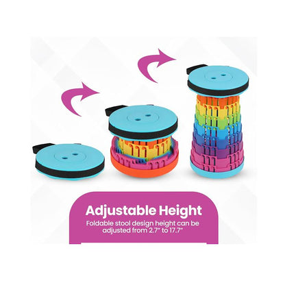 Collapsible Telescopic Folding Stool Blue