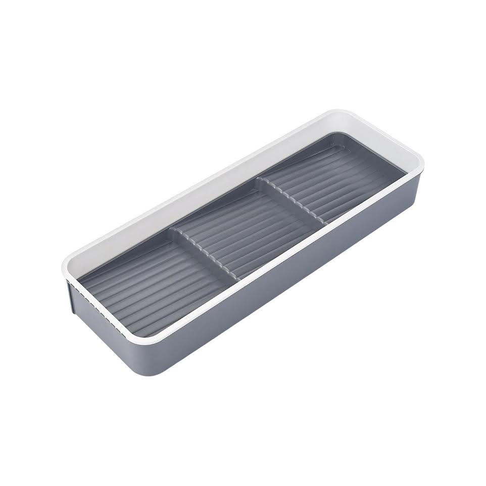 Aqua Expandable Spice Draw Organiser Tray Grey