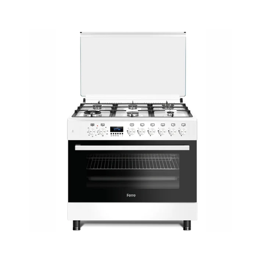 Ferre 90cm 6 Gas Burner With Electric Oven White