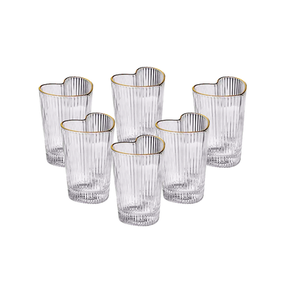 6 Piece Heart Design Tumbler Set Clear
