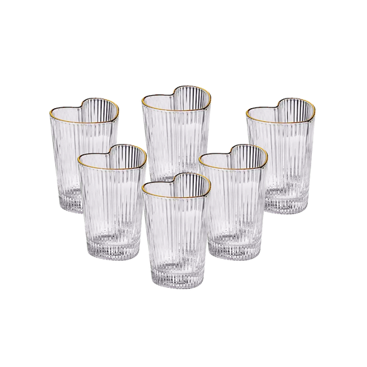 6 Piece Heart Design Tumbler Set Clear