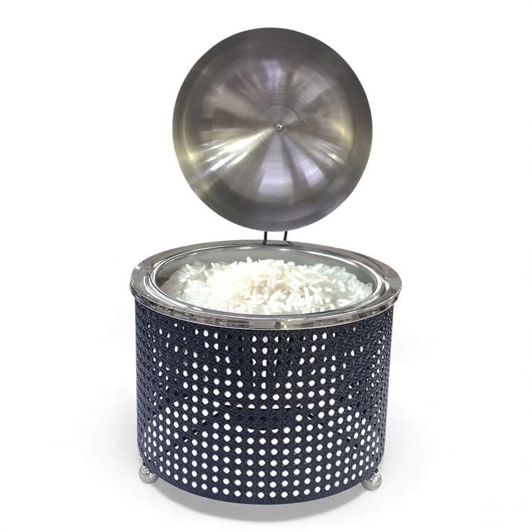 3.5Lt Chafing Dish with Mesh Design Black & Stainless Steel