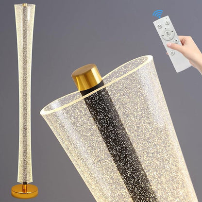 Floor Lamp with Glass Lampshade White