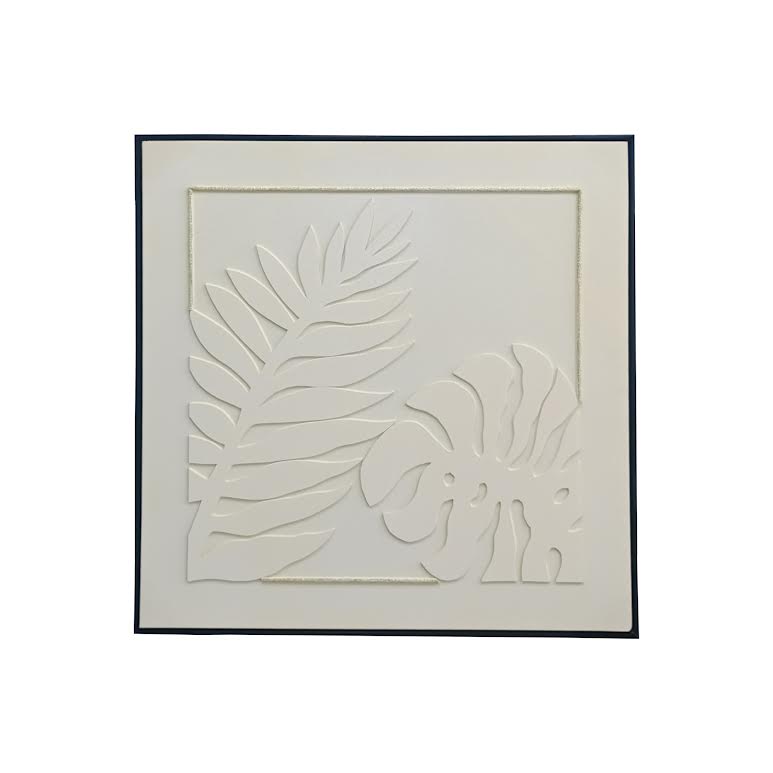 100 x 100cm Leaf Design Frame Cream