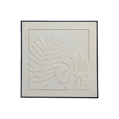 100 x 100cm Leaf Design Frame Cream