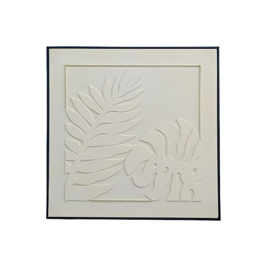 100 x 100cm Leaf Design Frame Cream