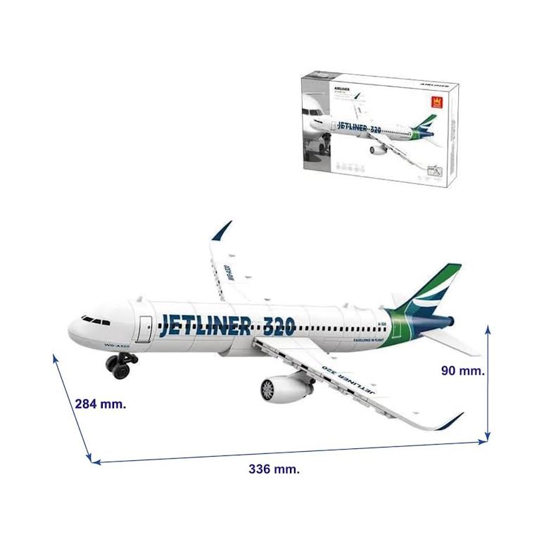 Wange Jetliner 320 Model 133 Piece Building Block Set