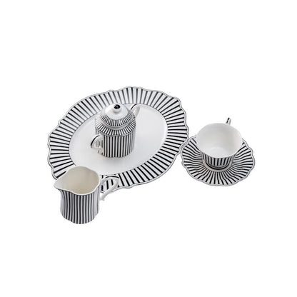 Jenna Clifford Ivory Noir 35cm Oval Platter Black & White