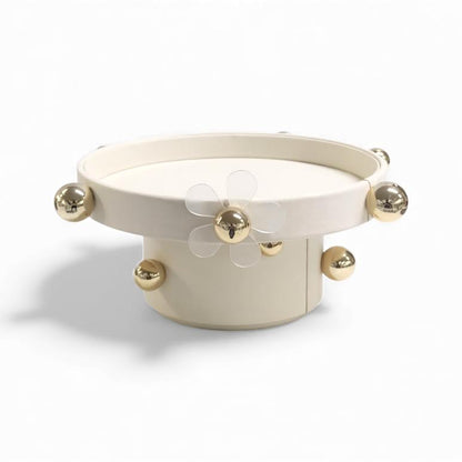 Leather Display Stand Cream