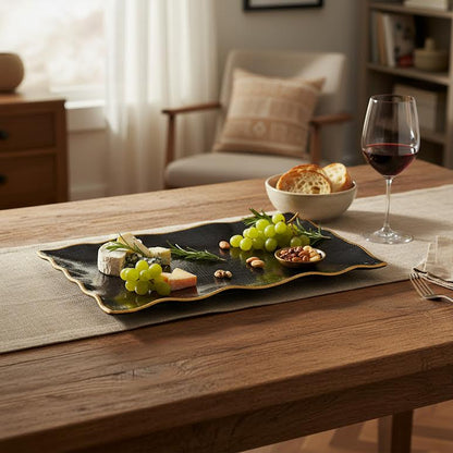 40.5 x 23cm Rectangular Platter Black