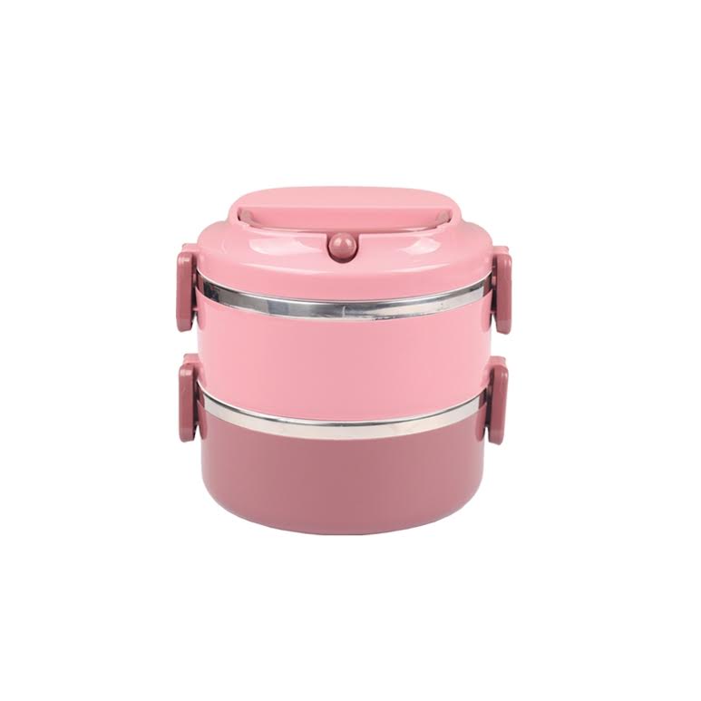 Stackable 2 Tier Lunch Box Pink
