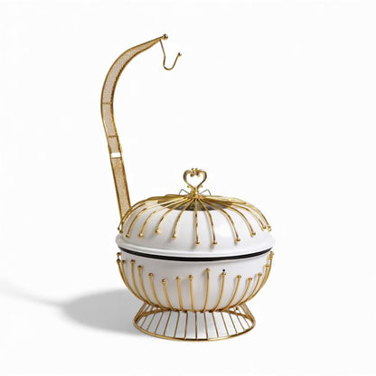 8Lt Chafing Dish White & Gold