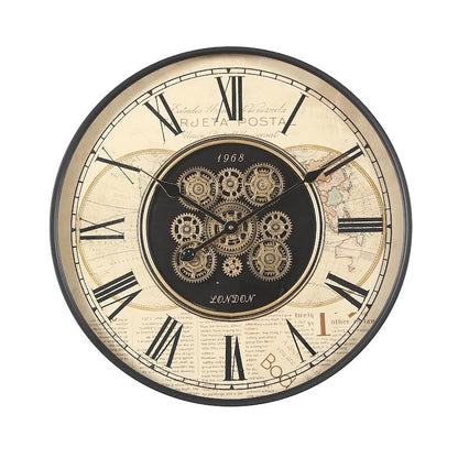 2 in 1 82cm 1968 London Side Table Floor Clock Beige