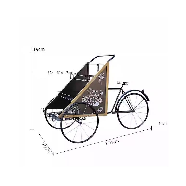 Bicycle Design Flower Planter Black