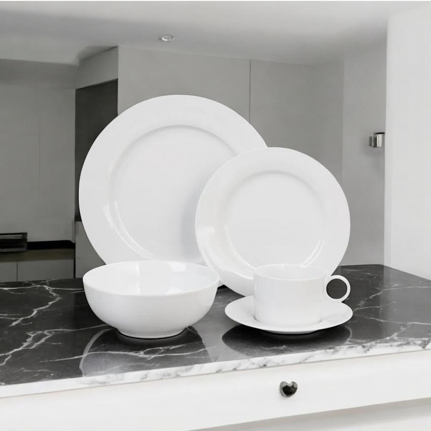 Smeg 20 Piece Porcelain Dinner Set White – The Culinarium