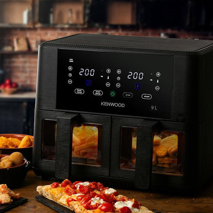 Kenwood 9L Dual Air Fryer with Viewing Window Black