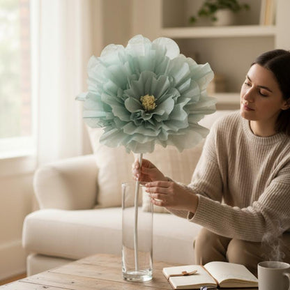 Vermillion Cotton Flower Green