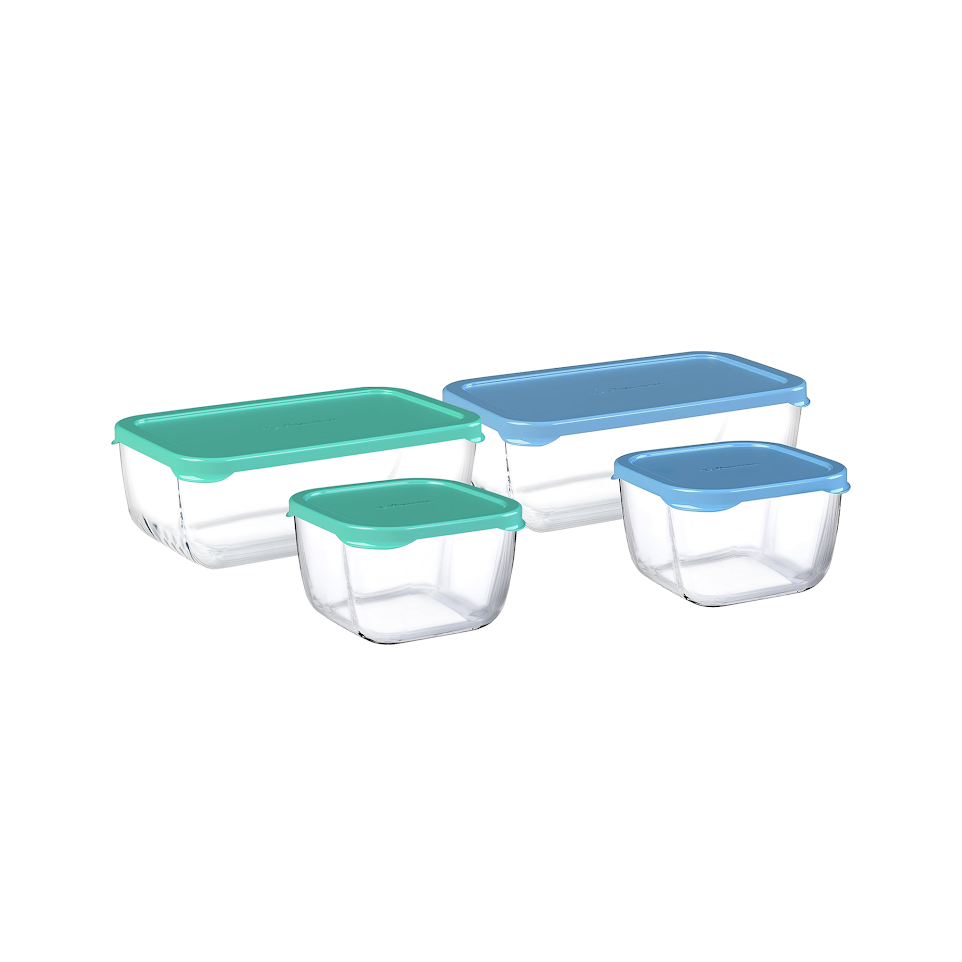 Pasabahce Snowbox 4 Piece Combo Blue & Green