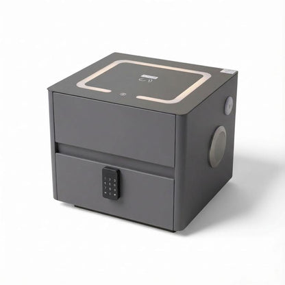 Side Pedestal with Safe & Wireless Charging Dark Grey