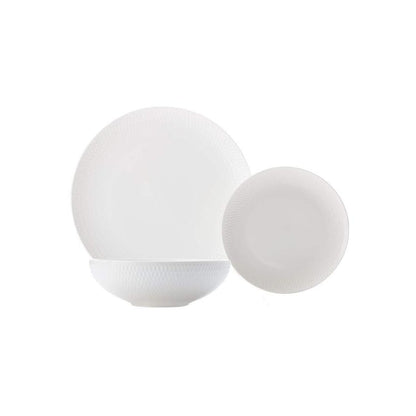 Maxwell & Williams White Basics Diamonds 12 Piece Dinner Set White