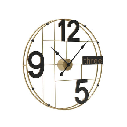 60cm Wall Clock Black & Gold