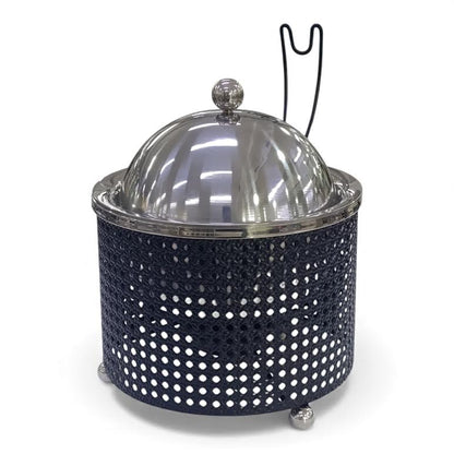 3.5Lt Chafing Dish with Mesh Design Black & Stainless Steel