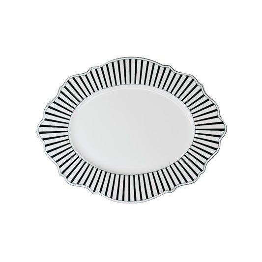 Jenna Clifford Ivory Noir 35cm Oval Platter Black & White