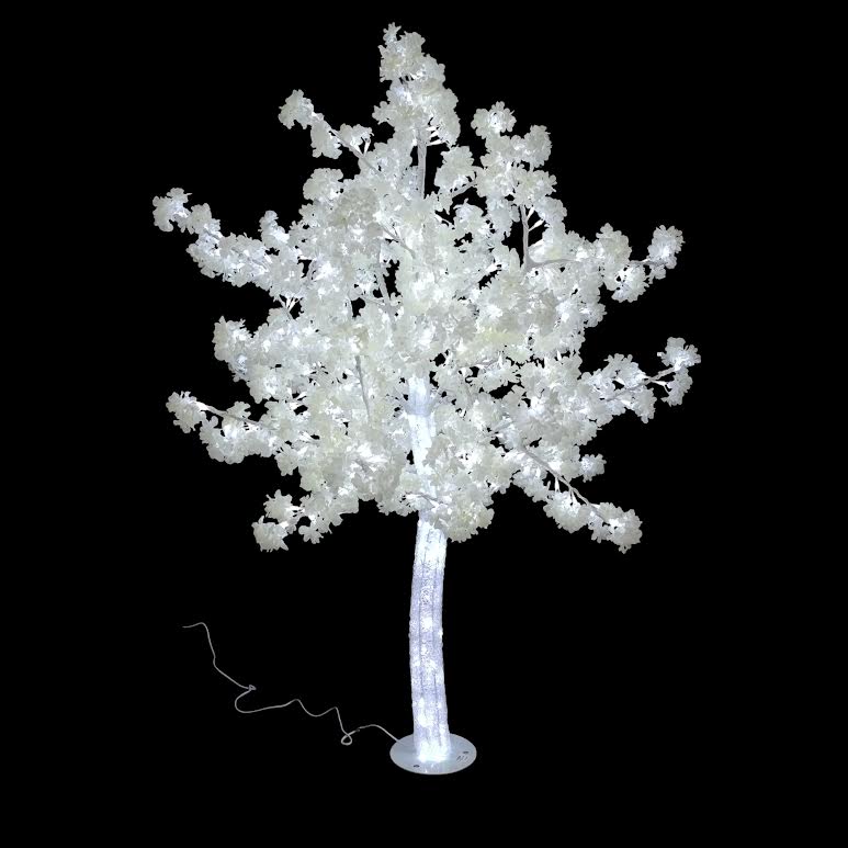 Large 1.8m LED Tree with Leaves White