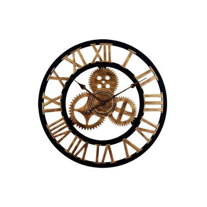 Vintage Industrial 40cm Silent Quartz Wall Clock Gold