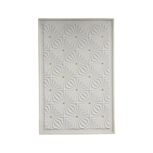 80 x 120cm 3D Painting with Gold Accents White