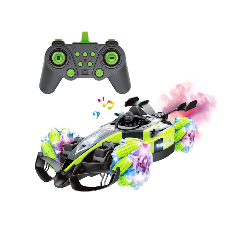 RC Spray Stunt Car Black & Green