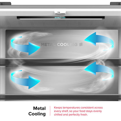 Defy 601L A++ Multidoor Side-by-Side Fridge Grey