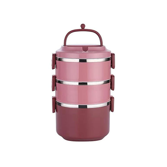 Stackable 3 Tier Lunch Box Red