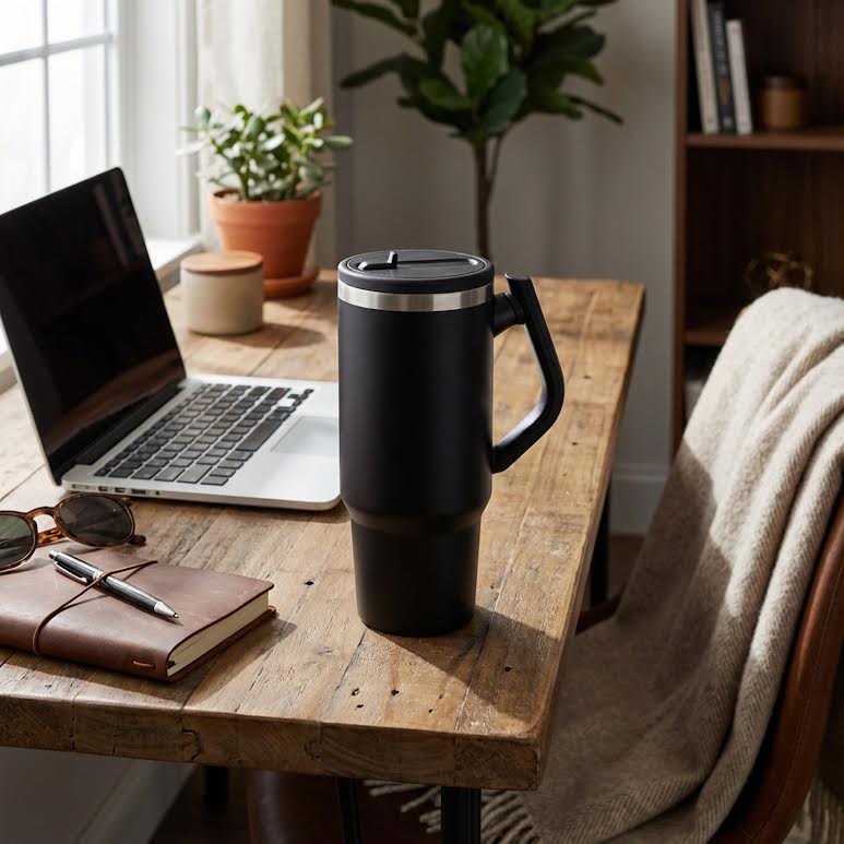 1.2Lt Stainless Steel Flask Black