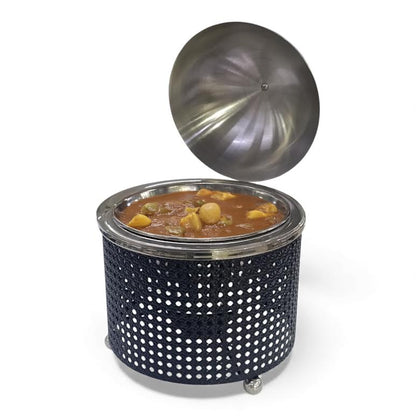 2.5Lt Chafing Dish with Mesh Design Black & Stainless Steel